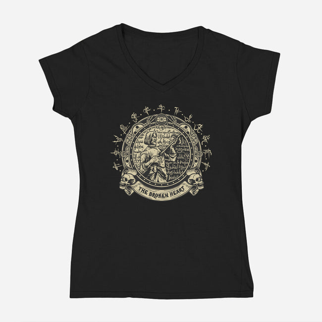 The Broken Heart-Womens-V-Neck-Tee-gorillafamstudio