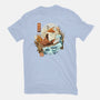 The Great Wave Fox-Womens-Fitted-Tee-dandingeroz