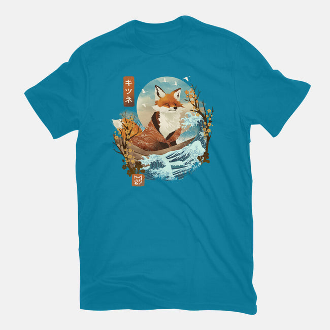 The Great Wave Fox-Mens-Heavyweight-Tee-dandingeroz