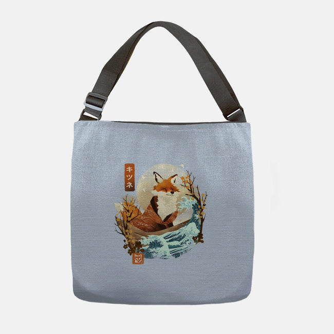 The Great Wave Fox-None-Adjustable Tote-Bag-dandingeroz