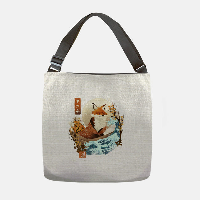 The Great Wave Fox-None-Adjustable Tote-Bag-dandingeroz