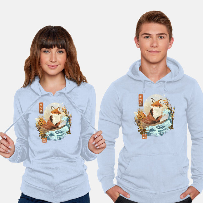 The Great Wave Fox-Unisex-Pullover-Sweatshirt-dandingeroz