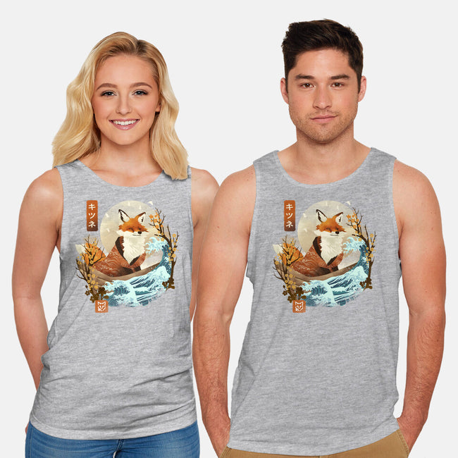 The Great Wave Fox-Unisex-Basic-Tank-dandingeroz