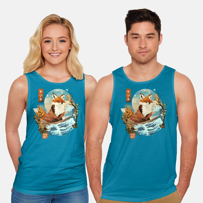 The Great Wave Fox-Unisex-Basic-Tank-dandingeroz