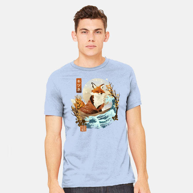 The Great Wave Fox-Mens-Heavyweight-Tee-dandingeroz