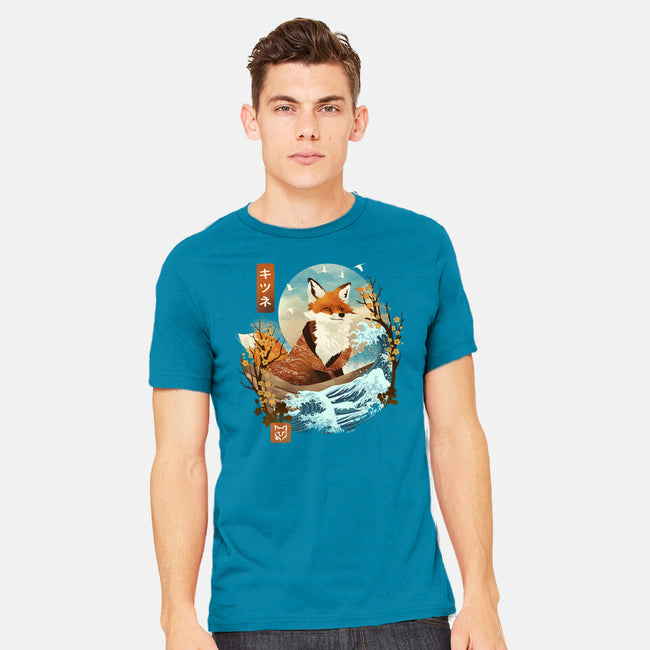 The Great Wave Fox-Mens-Heavyweight-Tee-dandingeroz