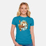 The Great Wave Fox-Womens-Fitted-Tee-dandingeroz