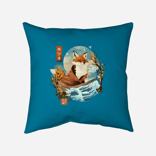 The Great Wave Fox-None-Non-Removable Cover w Insert-Throw Pillow-dandingeroz