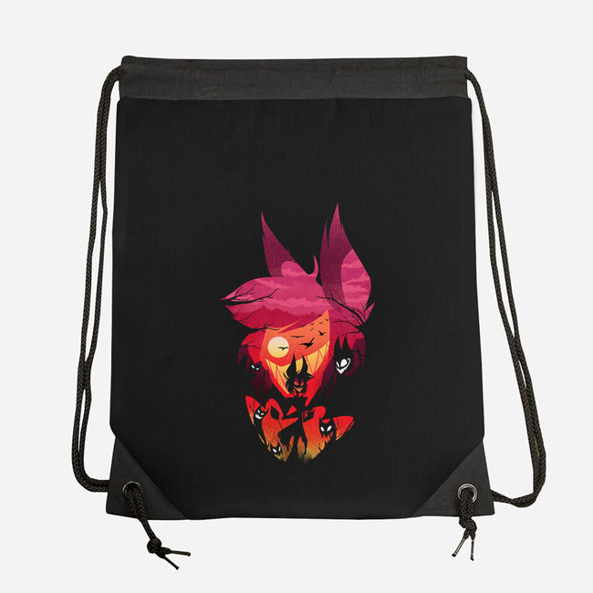 Alastor Sunset-None-Drawstring-Bag-dandingeroz