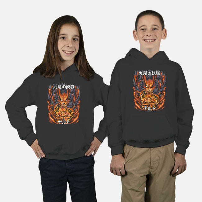 The Ninja Of The Nine Tails-Youth-Pullover-Sweatshirt-Diego Oliver
