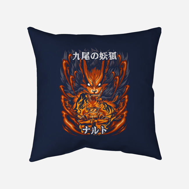 The Ninja Of The Nine Tails-None-Removable Cover-Throw Pillow-Diego Oliver