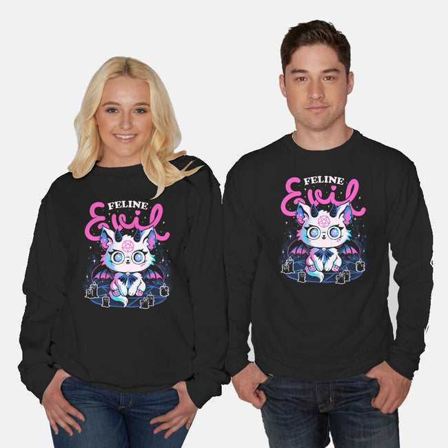 Feline Evil-Unisex-Crew Neck-Sweatshirt-eduely