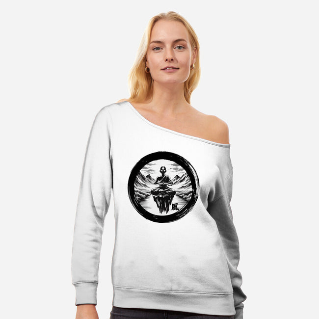 The Air Nomads Sumi-e-Womens-Off Shoulder-Sweatshirt-DrMonekers