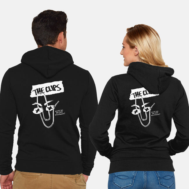 The Clips-Unisex-Zip-Up-Sweatshirt-Aarons Art Room