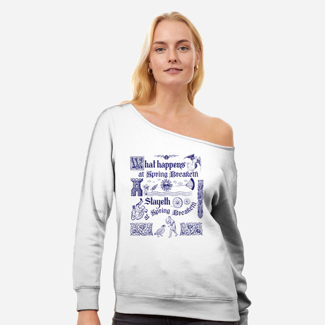 Ye Olde Spring Break-Womens-Off Shoulder-Sweatshirt-rocketman_art