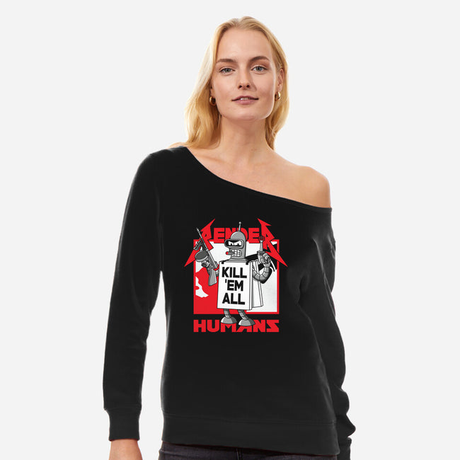 Kill Em All-Womens-Off Shoulder-Sweatshirt-Xentee