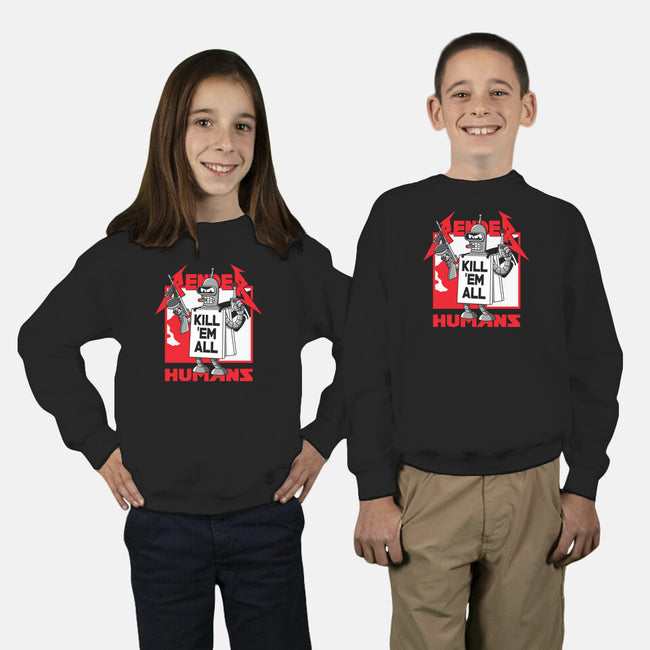 Kill Em All-Youth-Crew Neck-Sweatshirt-Xentee