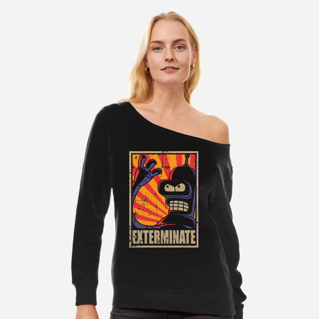 Exterminate-Womens-Off Shoulder-Sweatshirt-Xentee