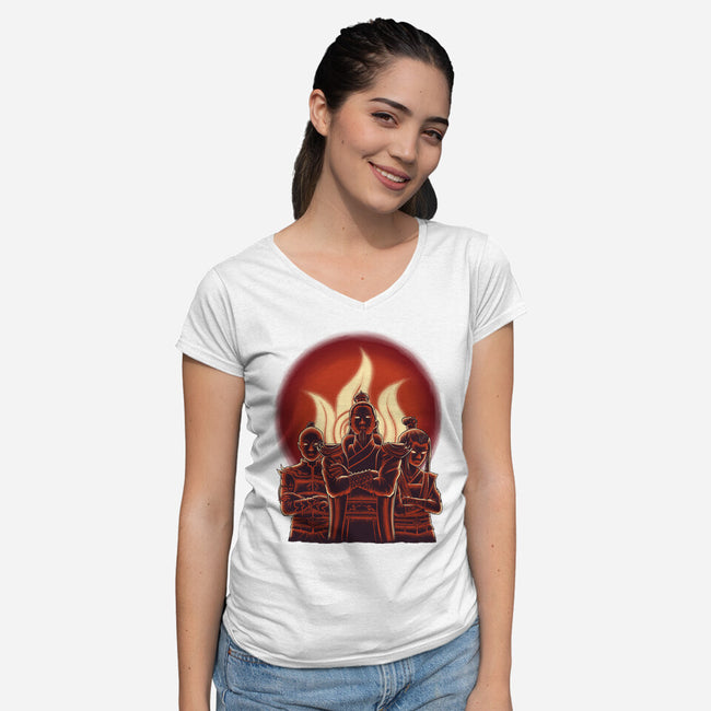 Fire Lords-Womens-V-Neck-Tee-rmatix