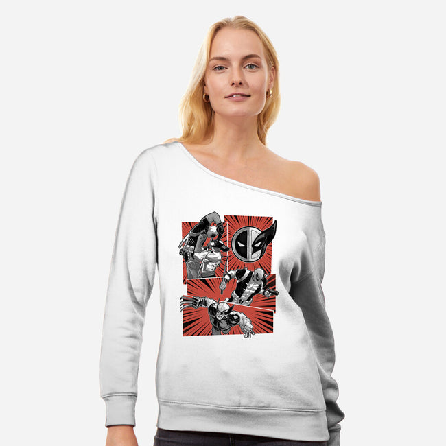 LoganPool-Womens-Off Shoulder-Sweatshirt-Astrobot Invention