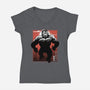 Mighty Kong-Womens-V-Neck-Tee-Astrobot Invention