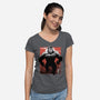 Mighty Kong-Womens-V-Neck-Tee-Astrobot Invention