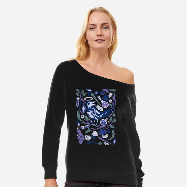 Dark Alchemist-Womens-Off Shoulder-Sweatshirt-FunkVampire