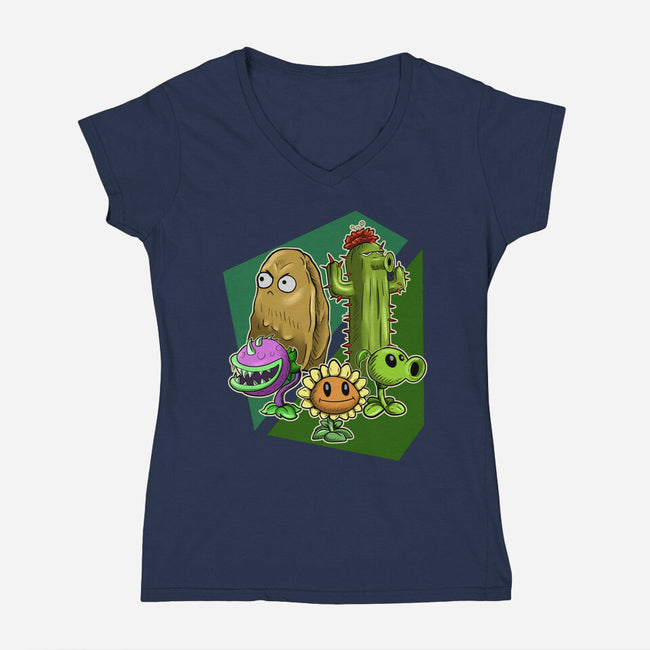 My Plant Squad-Womens-V-Neck-Tee-nickzzarto