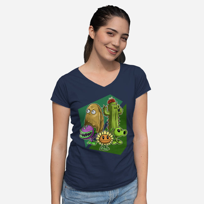 My Plant Squad-Womens-V-Neck-Tee-nickzzarto