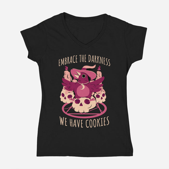 Embrace The Darkness-Womens-V-Neck-Tee-FunkVampire