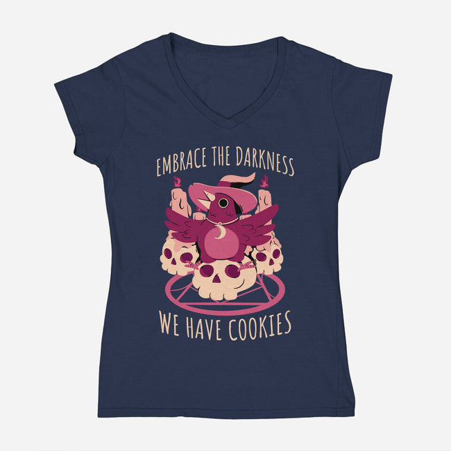 Embrace The Darkness-Womens-V-Neck-Tee-FunkVampire