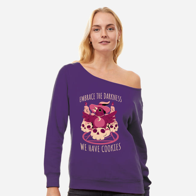 Embrace The Darkness-Womens-Off Shoulder-Sweatshirt-FunkVampire