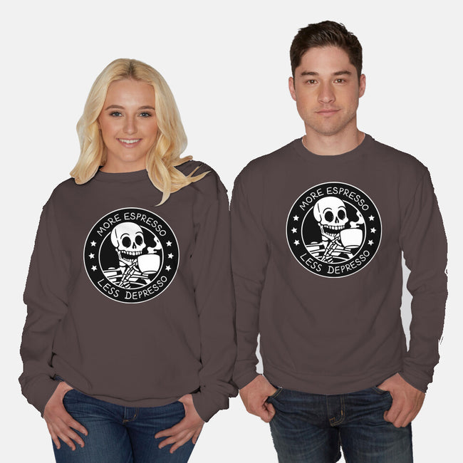 More Espresso Less Depresso-Unisex-Crew Neck-Sweatshirt-tobefonseca