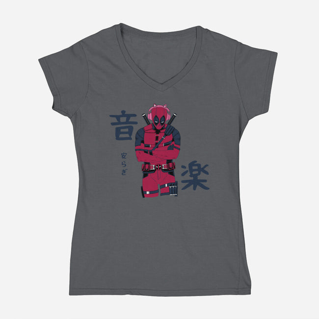 Music And Inner Peace-Womens-V-Neck-Tee-naomori