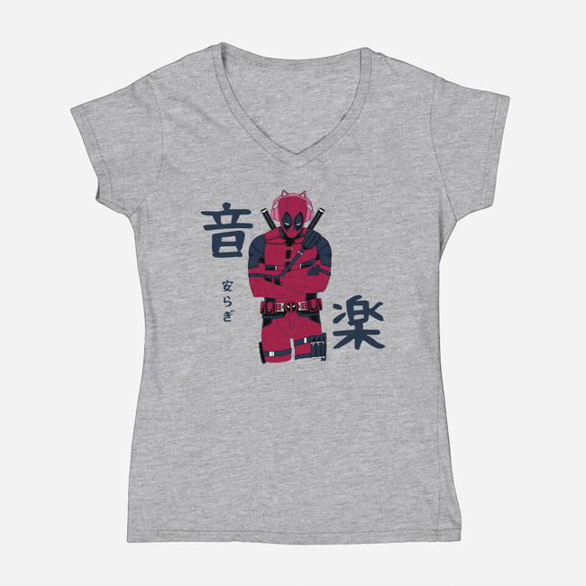 Music And Inner Peace-Womens-V-Neck-Tee-naomori