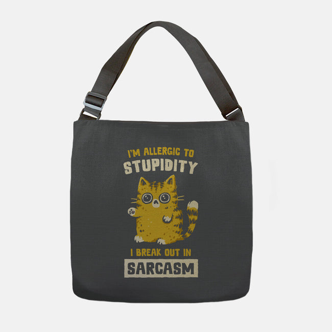 Allergic To Stupidity-None-Adjustable Tote-Bag-kg07