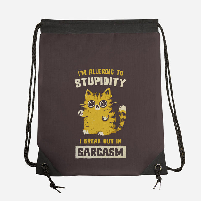 Allergic To Stupidity-None-Drawstring-Bag-kg07