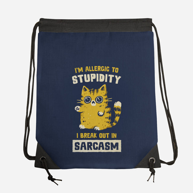 Allergic To Stupidity-None-Drawstring-Bag-kg07