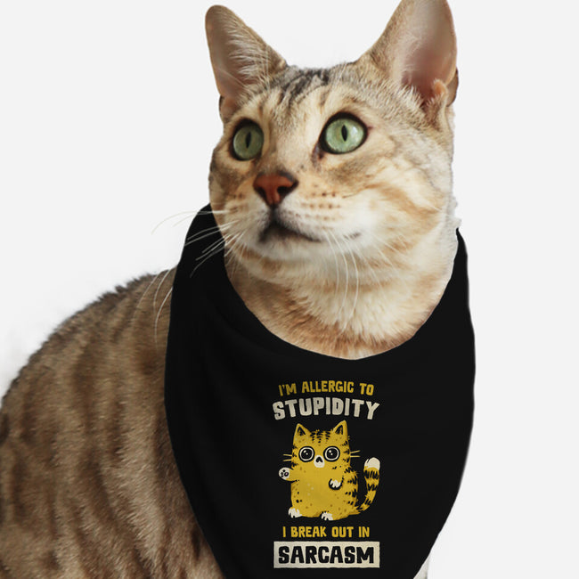 Allergic To Stupidity-Cat-Bandana-Pet Collar-kg07