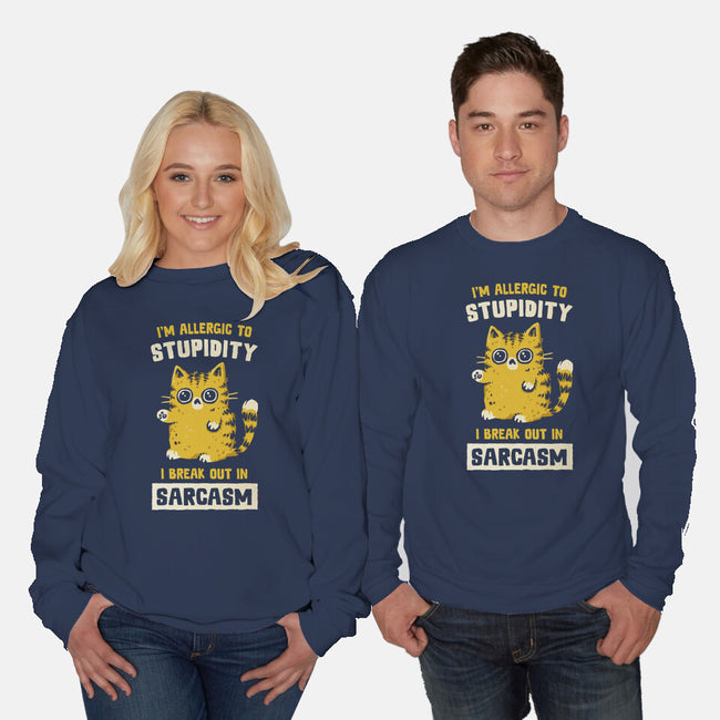 Allergic To Stupidity-Unisex-Crew Neck-Sweatshirt-kg07