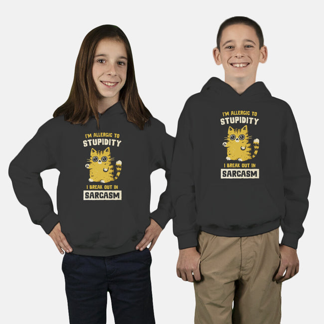Allergic To Stupidity-Youth-Pullover-Sweatshirt-kg07