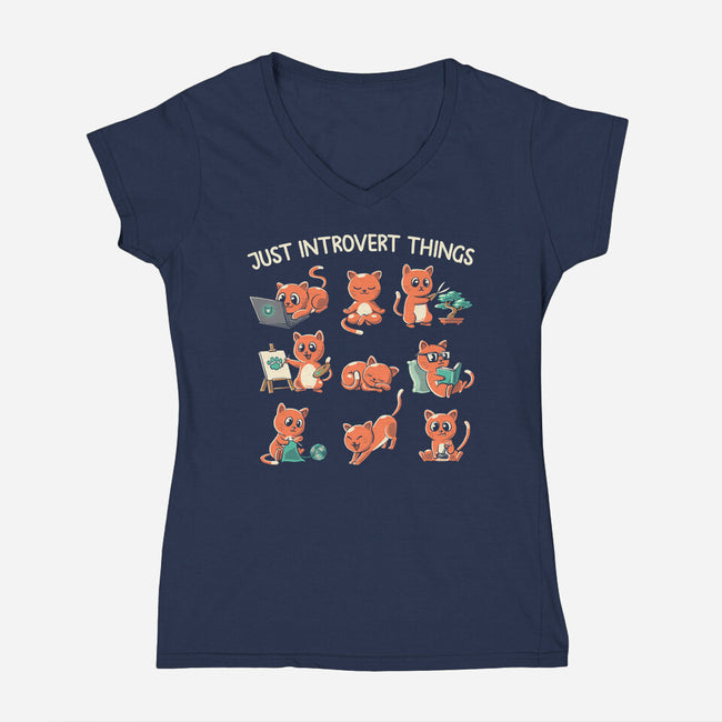 Just Introvert Things-Womens-V-Neck-Tee-koalastudio