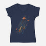 Space Travel Is Cool-Womens-V-Neck-Tee-kharmazero