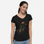 Space Travel Is Cool-Womens-V-Neck-Tee-kharmazero