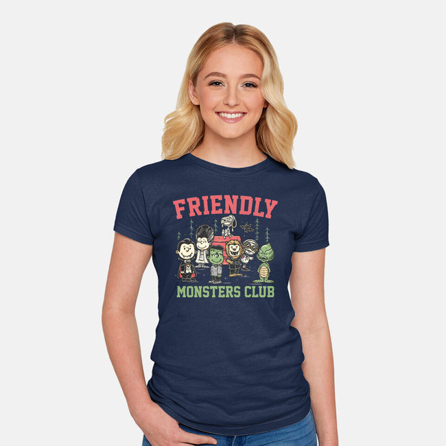 Friendly Monsters Club-Womens-Fitted-Tee-momma_gorilla