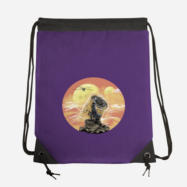 Wanderer Above The Sea Of Sand-None-Drawstring-Bag-zascanauta