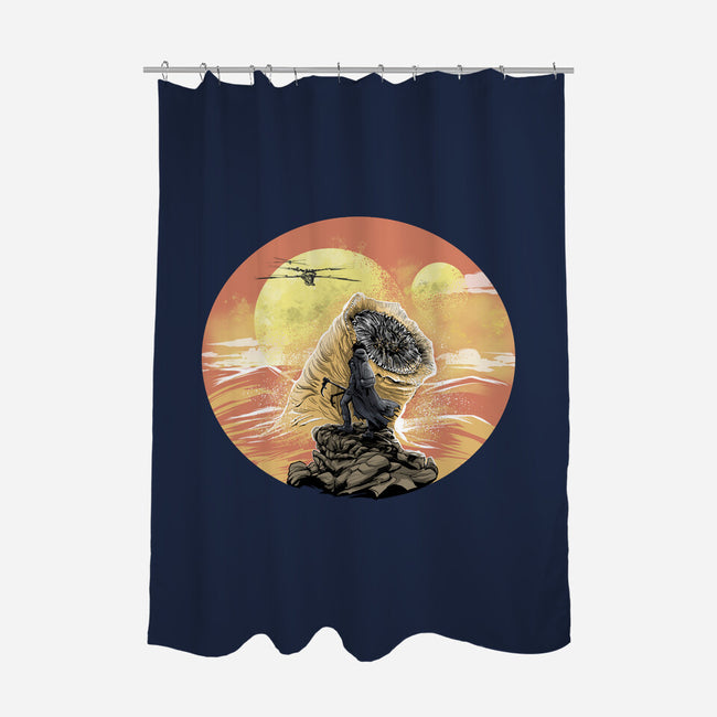 Wanderer Above The Sea Of Sand-None-Polyester-Shower Curtain-zascanauta