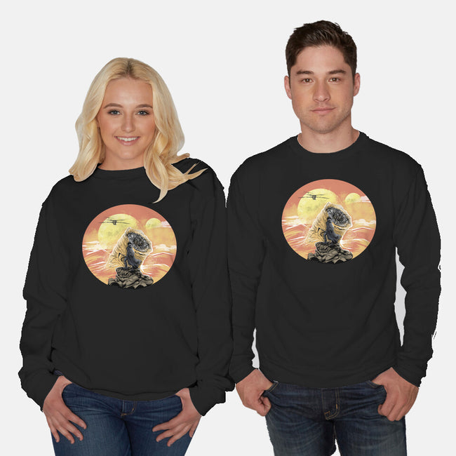 Wanderer Above The Sea Of Sand-Unisex-Crew Neck-Sweatshirt-zascanauta