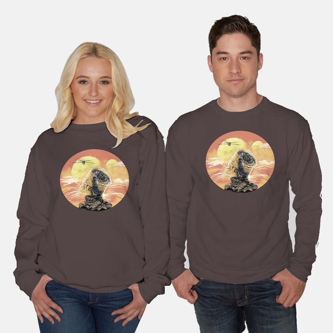 Wanderer Above The Sea Of Sand-Unisex-Crew Neck-Sweatshirt-zascanauta