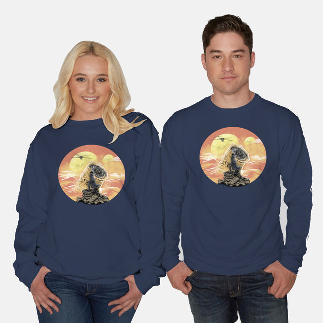 Wanderer Above The Sea Of Sand-Unisex-Crew Neck-Sweatshirt-zascanauta